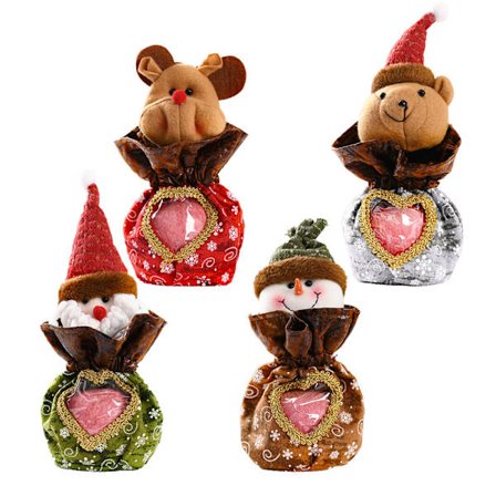 4 st julgåvor påsar Eve Apple väska stickad godispåse Xmas San