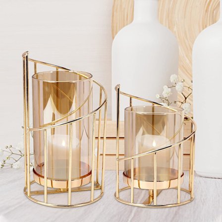 Metall Ljusstake Geometrisk Spiral Ljusstake med Avtagbart Lock Modernt Enkelt Jul Ljusstake för Romantisk Heminredning