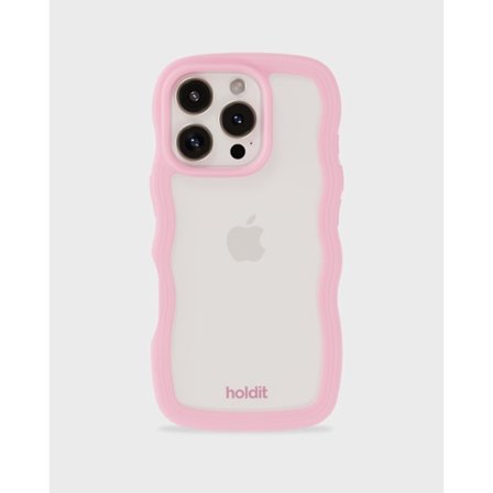 holdit iPhone 16 Pro Skal Wavy Pink/Transparent