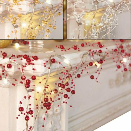 2,5 M Christmas Berry Beaded Garland String Light Christmas Mantl