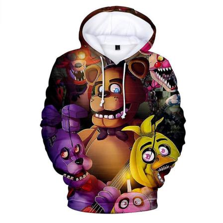 Five Nights At Freddy's 3d Digital Print Uformelle hettegensere Barn Unisex Fnaf Genser med hette Genser Genser Topper[HK] B 7-8 Years