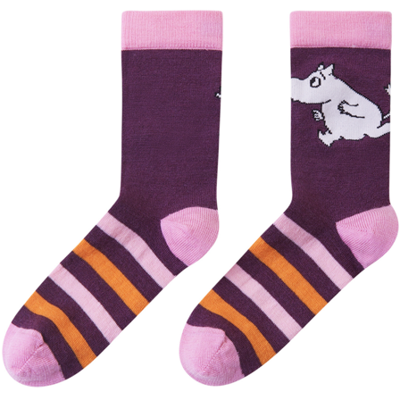 Reima Socks Moomin Randig Kids Deep Purple
