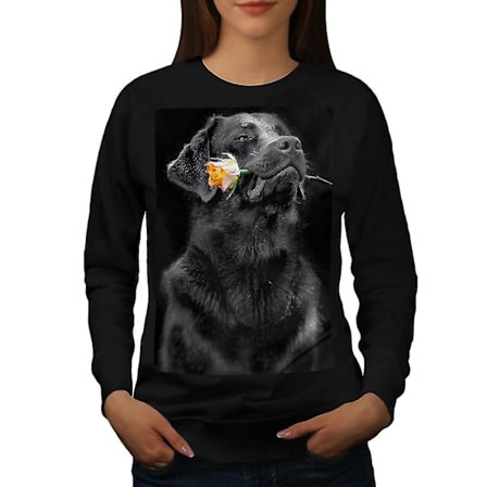 Labrador Hold Rose Kvinnor Blacksweatshirt