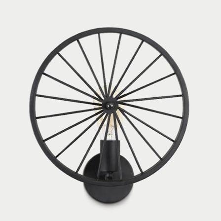 30cm Hjul Vegglampe 220vloft Retro E27 Svart