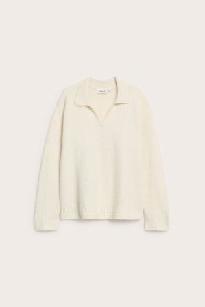Kappahl | Sweter z dzianiny z kołnierzem | Jasnobeżowy