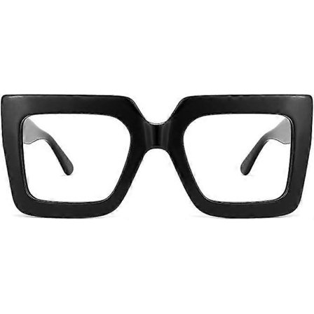 Moderigtige og tunge oversized firkantede briller til kvinder (lyse sorte stel)