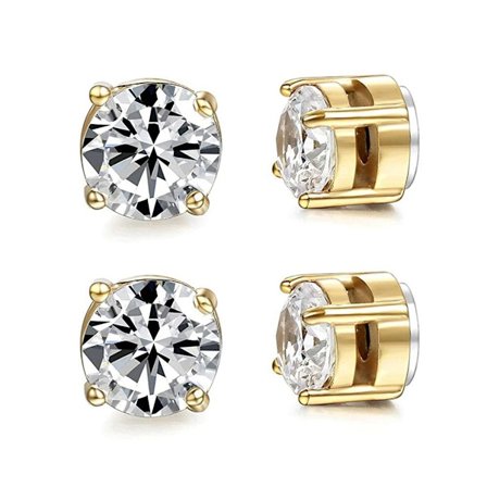 Par zirkonmagnetörhängen utan genomborrade guldörhängen