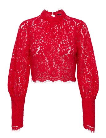 Bardot Lace Georgia Top - Red - 36