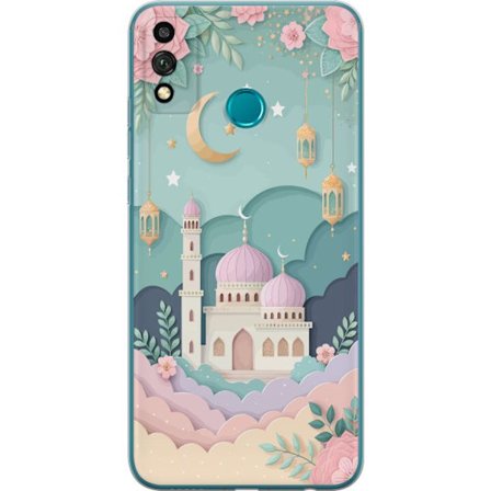 Kompatibel Mobilcover til Honor 9X Lite Håndtegnet rejseinspireret mønster med verdenskort, fly, hjerter og vintage eventyrstema