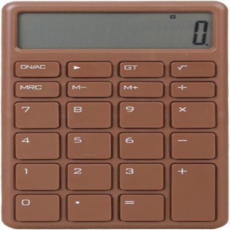 Calculator - with LCD Display - Portable - Silent - Brown - 1-Pack