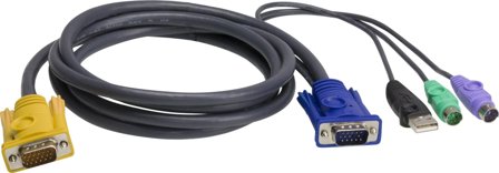 ATEN 2L-5303UP - tastatur / video / musekabel (KVM) - 3 m