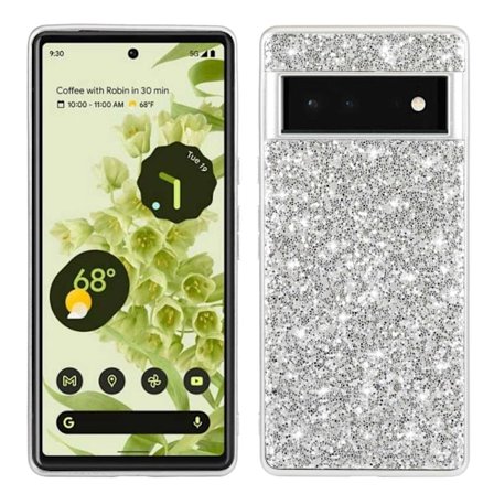 Glitter Google Pixel 7 Pro skal - Silver/Grå