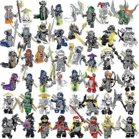 36 Phantom Ninja -hahmon kokoelma aseen kanssa, lasten koottava rakennuspalikkaminifiguuri