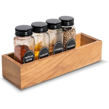 Förvaringsbricka - Creative Deco - Bokträd - 28 x 9 x 5 cm - Kryddorganisator - Hållbar