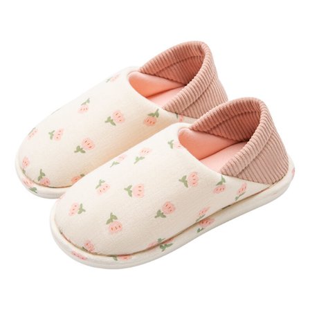 Vinter inomhus tofflor med tjock sula, halkfria, par, tulpaner, 24,5 cm klack