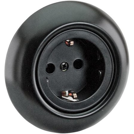 Schneider Electric Renova Seinäpistorasia upotettu, maadoitettu, 1-osainen Musta, Kytkimet & pistorasiat