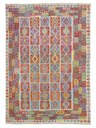 Kilim Afghan Old Style Rug Oriental Dark Red/Dark Grey Large (Wool, Afghanistan)