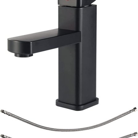 Matt sort servantkran, enkeltgreps servantkran for bad, servantkran