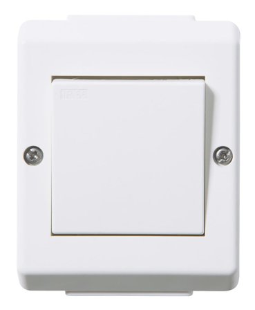 Elko EKO07474 Strömbrytare renvit, utan ljus, IP55 Kopplingstyp: Kors, Strömbrytare & vägguttag