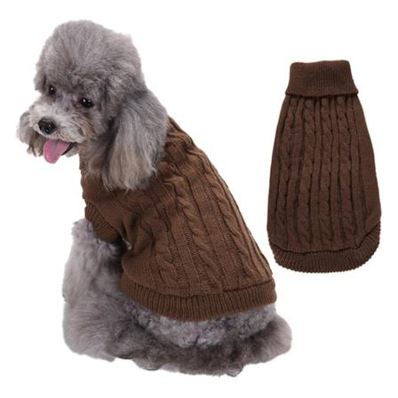 Hundtröja, Varma Djurtröjor Hundar Stora Hundar, Söt Stickad Klassisk Katttröja Hundkläder Kappa För Flickor Pojkar Hund Valp Katt (XL, Brun)