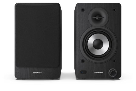 Sharp Bookshelf Speakers - Black