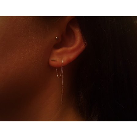 Nye Trendy Minimalistiske Lange Ørepynt i Gullfarge, Enkle Tassel Chai