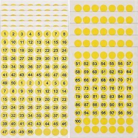 10 Ark med Runde Digitale Klistremerker Multifunksjonelle Nummer Klistremerker Nummeretiketter