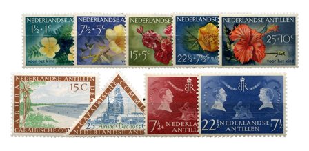 Hollandske Antiller - årgang 1955 (nr.248-256, postfrisk)