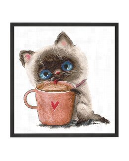 Broderipakke Bilde Kaffeelsker Katt - Arti Balta