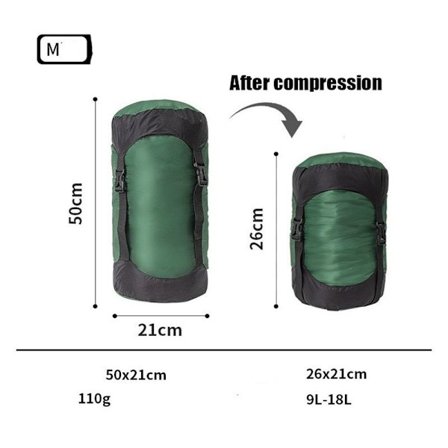 Krympe sovepose vanntett tørr bag GREEN M