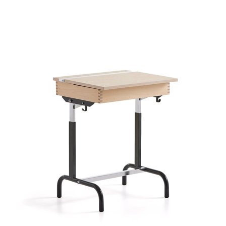 School desk 188, linoleum, anthracite grey/beige