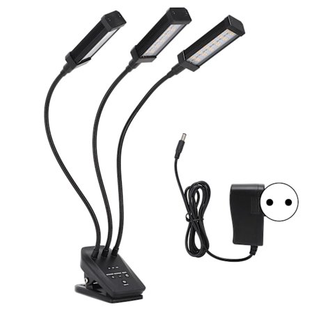 LED Vækstlys 3 Hoved 360 Graders Justerbar Timer Plantelampe til Drivhus Kontor 100240V Sort EU Stik