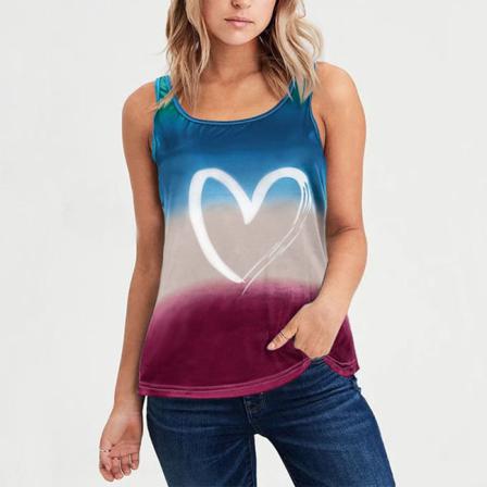 Ärmlösa Linne För Kvinnor U-hals T-shirts