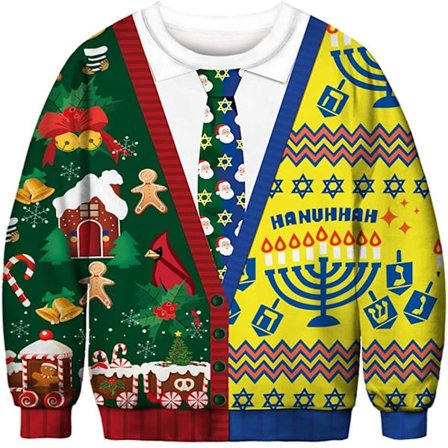 Julegenser 3D Digitaltrykk Rund Hals Genser - W2582716 - Størrelse 3XL 3XL