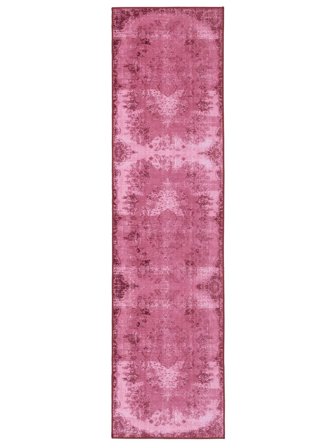 Scarlett Wasbaar 80X300 Klein Roze Medaille Loper Vloerkleed