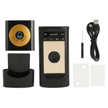 Trådløs Intercom Dørklokke 2 Vejs Tale Klar Lyd Lang Rækkevidde til Hjemmekontor Sort