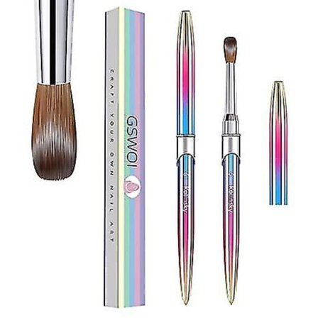 100 % Kolinsky Akryl Pensel, 3d Rund S (størrelse # 6/8/10/12/14/16/18) Bruk For Akryl Applicat, , Ar