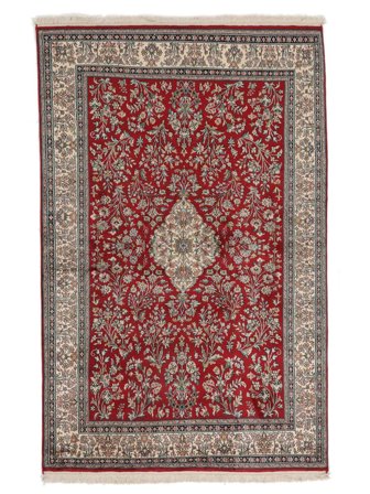 Alfombra Cachemira Pura De Seda 123X189 Rojo Oscuro/Marrón (Seda, India)