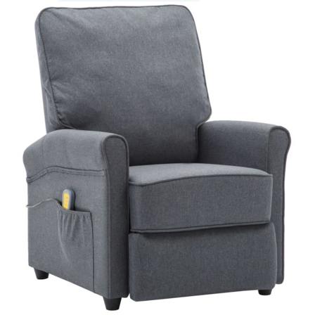 Vidaxl Massagefåtölj Mörkgrå Tyg Grå