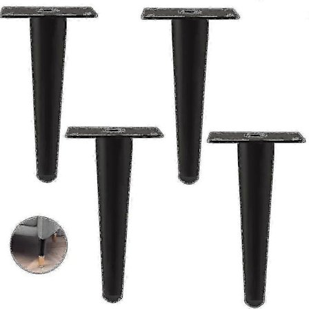 Møbelben sett med 4 for sofa, bord, skap og nattbord med rett metalldesign