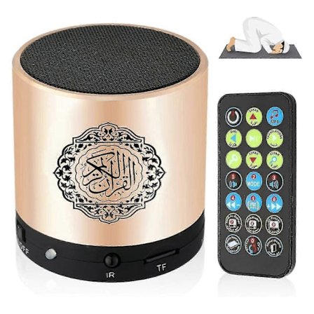 Bærbar Bluetooth Quran-højttaler med smart oversættelse, fjernbetjening, MP3, FM & IF-afspiller til muslimer
