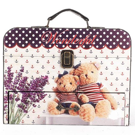 Bærbar tolags smykkeskrin oppbevaringsboks etui rekvisita dekorasjon med skuffer