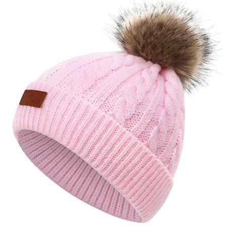 Stickad Mössa För Baby För Barn Avtagbar Pom Pom Bubble Hat