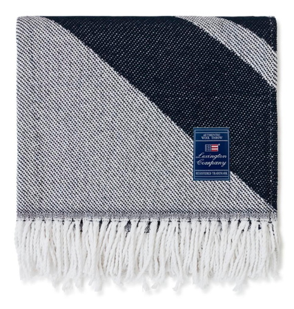 Lexington Pledd Resirkulert Bomull Blå_130x170cm