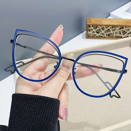 Anti-Blue Light Glasögon Runda Glasögon BLÅ BLÅ