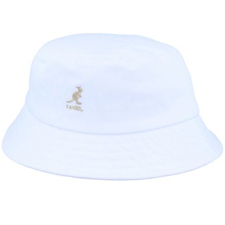 Kangol - Vit bucket Hatt - Washed White Bucket @ Hatstore