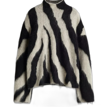 Zebra mönstrad mohair mix tröja !Söker!