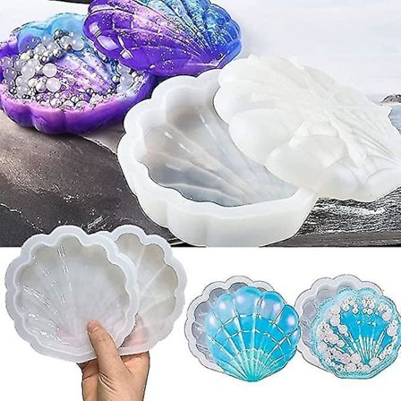 Smykkeboks Silikonform Epoxy Resin Skallformer Oppbevaring