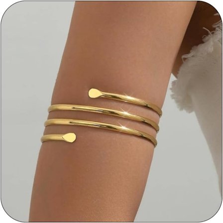 Arm Cuff til kvinder Guld Arm Cuff Overarm Lagdelt Arm Armbånd Stakbar Arm Bangle Smykker til kvinder Mænd