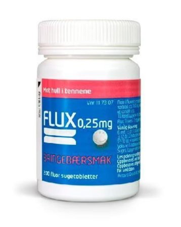 Flux 0,25mg sugetabletter bringebær 200 stk